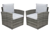 Fauteuil van kunststof rotan Monaco Garden Point grijs - set van 2 stuks
