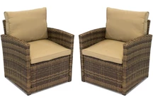 Fauteuil van kunststof rotan Monaco Garden Point - set van 2 stuks bruin