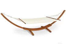 Hangmat met houten standaard Kiwi Garden Point wit