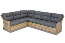 Hoek tuinbank van kunststof rotan Toledo Garden Point cappuccino