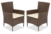 Grenada Garden Point bruin technorattan stoel - set van 2 stuks