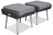 Kunststof rotan kruk voor terras Bilbao Garden Point antraciet - 2 stuks