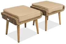 Kunststof rotan kruk voor terras Bilbao Garden Point bruin - 2 stuks