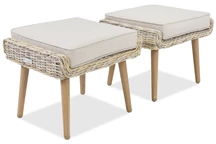 Kunststof rotan kruk voor terras Bilbao Garden Point zand - 2 stuks