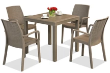 Kunststof rotan meubelset Dallas/Indiana voor 4 personen Bica