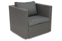 Kunststof rotan tuin fauteuil Roma Garden Point antraciet