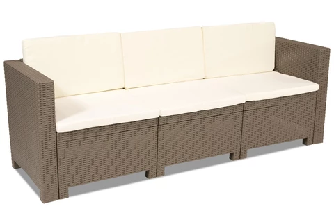 Kunststof rotan tuinmeubels Colorado Apetito 7 cappuccino Bica