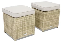 Poef van technorattan Monaco Garden Point beige - set van 2 stuks