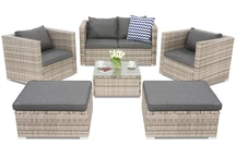 Roma Coffee 4 + 2 Garden Point grijs technorattan tuinmeubelen