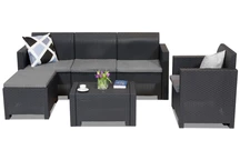 Technorattan loungemeubelset Nebraska Lounge Corner 5 antraciet Bica