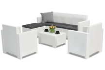 Technorattan loungemeubelset Nebraska Relax Corner 6 wit Bica