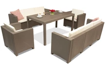 Technorattan meubelen cappuccino Colorado Apetito 8 Bica