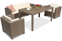 Technorattan meubelen cappuccino met Colorado Apetito 5 Bica eettafel