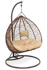 Tuin hangstoel Rosario met frame Garden Point bruin