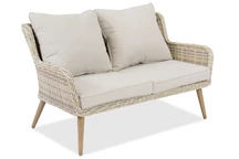 Tweezitsbank van kunststof rotan voor terras Bilbao Garden Point zand