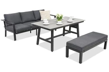 Aluminium tuinmeubelen Sydney Apetito Comfort 3 met bank Garden Point antraciet