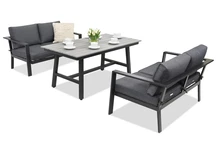 Aluminium tuinmeubelen Sydney Apetito Comfort 4 Garden Point antraciet