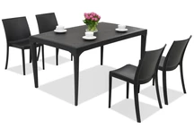 Dining tuinset Oslo/Perla 4 antraciet Bica