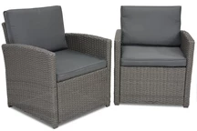 Fauteuil van technorattan Monaco Garden Point antraciet - set van 2 stuks