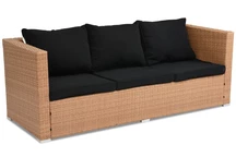 Kunststof rotan 3-zitsbank Roma Garden Point honing