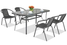 Metalen tuinmeubelen Modena/Bergamo voor 4 personen Garden Point antraciet