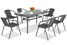 Metalen tuinmeubelen Modena/Bergamo voor 6 personen Garden Point antraciet