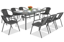 Metalen tuinmeubelen Modena/Bergamo voor 8 personen Garden Point antraciet