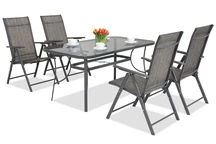 Metalen tuinmeubelen Modena/Rosario voor 4 personen Garden Point antraciet
