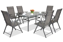 Metalen tuinmeubelen Modena/Rosario voor 6 personen Garden Point antraciet