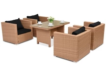 Roma Premium 4 Tuinpunt technorattan tuinmeubelen cappuccino