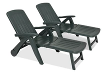 Set van twee groene inklapbare ligbedden Cancun Bica