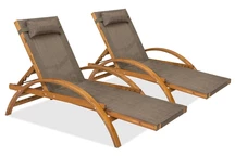 Set van twee houten ligbedden Acapulco Garden Point