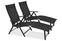 Set van twee zwarte aluminium ligbedden Toulouse Garden Point