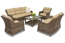 Toledo Coffee 7 Garden Point luxe technorattan meubelen in bruin