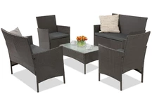 Tuinmeubelen van kunststof rotan Calabria Coffee 6 Premium Garden Point antraciet