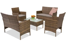 Tuinmeubelen van kunststof rotan Calabria Coffee Premium 6 Garden Point bruin