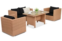 Tuinmeubelen van kunststof rotan Rome Apetito 4 Garden Point honing