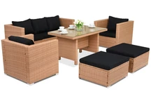 Tuinmeubelen van technorattan Roma Apetito 5 + 2 poefs Garden Point honing