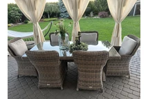Exclusieve rotan dining tuinset Londen Garden Point cappuccino