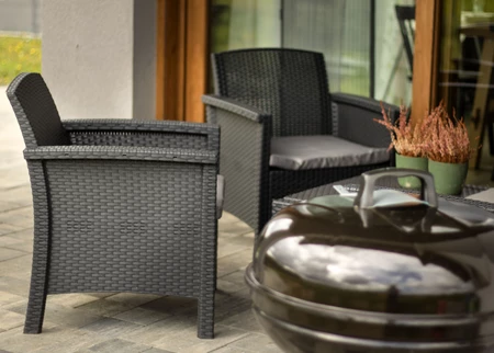 Venezia Coffee 5 antraciet Bica technorattan meubelset met 3-zitsbank