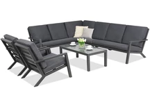 Aluminium tuinmeubelen Braga Corner 7 Garden Point antraciet