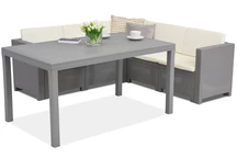 Colorado Comida 5 Bica grijs technorattan hoek met tuintafel