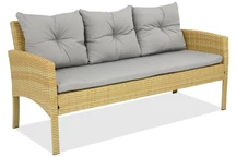 Driezitsbank van kunststof rotan Bari Garden Point beige