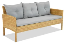 Driezitsbank van kunststof rotan Bari Garden Point beige