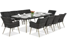 Exclusieve dining tuinset met grote tafel Córdoba voor 10 personen Garden Point antraciet