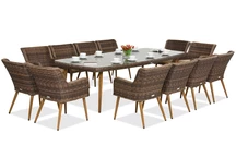 Exclusieve dining tuinset met grote tafel Córdoba voor 12 personen Garden Point bruin