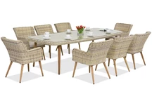 Exclusieve dining tuinset met grote tafel Córdoba voor 8 personen Garden Point zandkleur