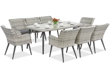 Exclusieve dining tuinset van kunststof rotan Córdoba voor 8 personen Garden Point wit