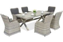 Exclusieve rotan dining tuinset Londen Garden Point antraciet