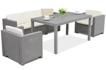 Kunststof rotan meubels met tafel Colorado Apetito 5 Bica grijs